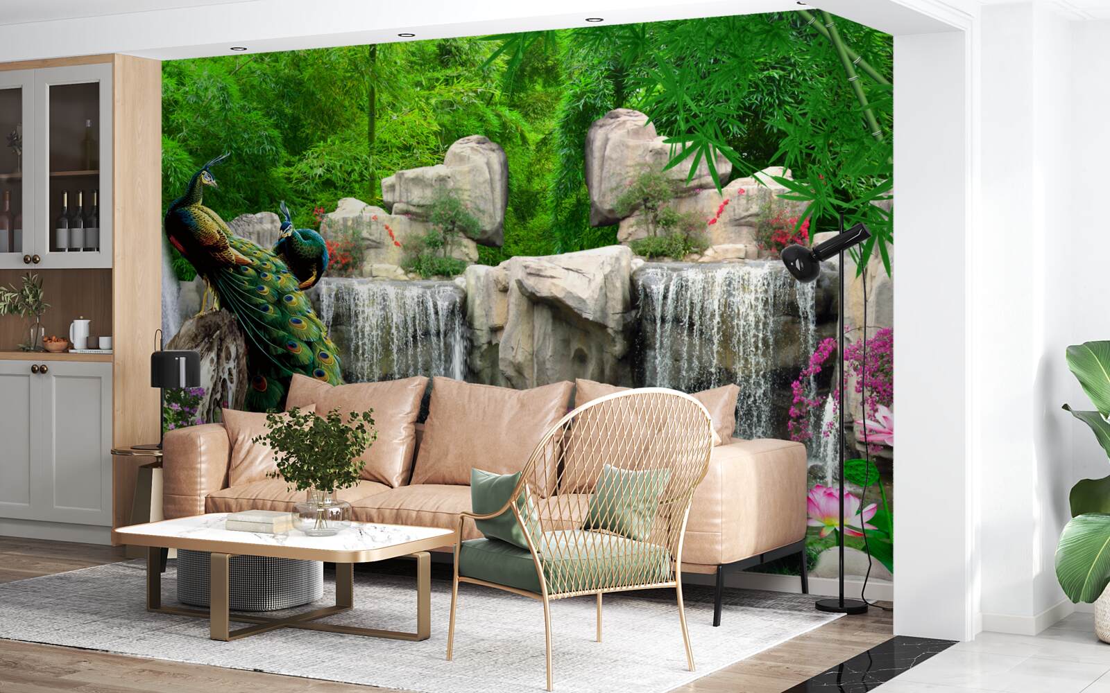 Fototapeta ciche stawy w bujnym, zielonym lesie