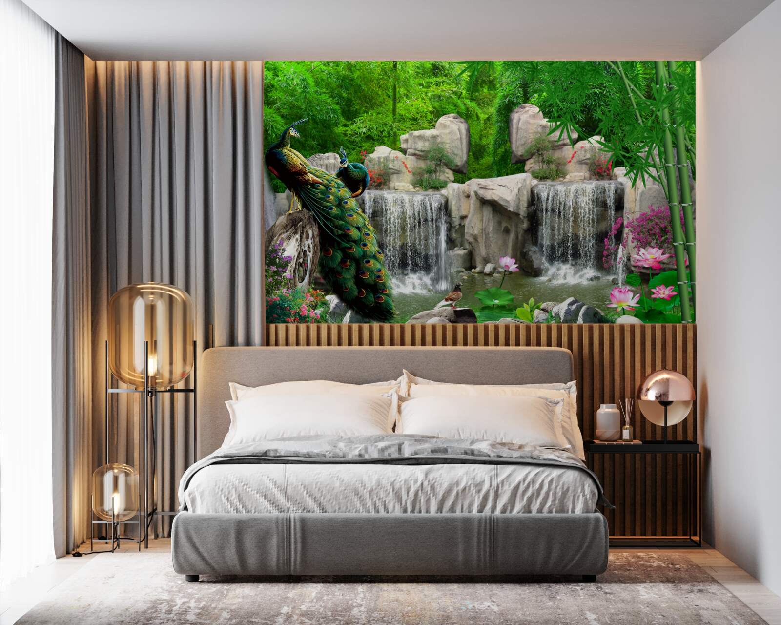 Fototapeta ciche stawy w bujnym, zielonym lesie