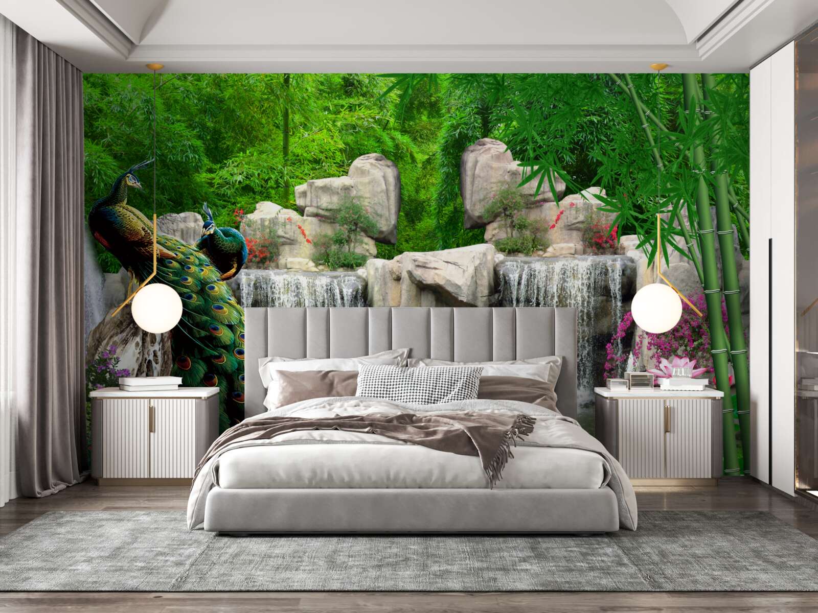 Fototapeta ciche stawy w bujnym, zielonym lesie