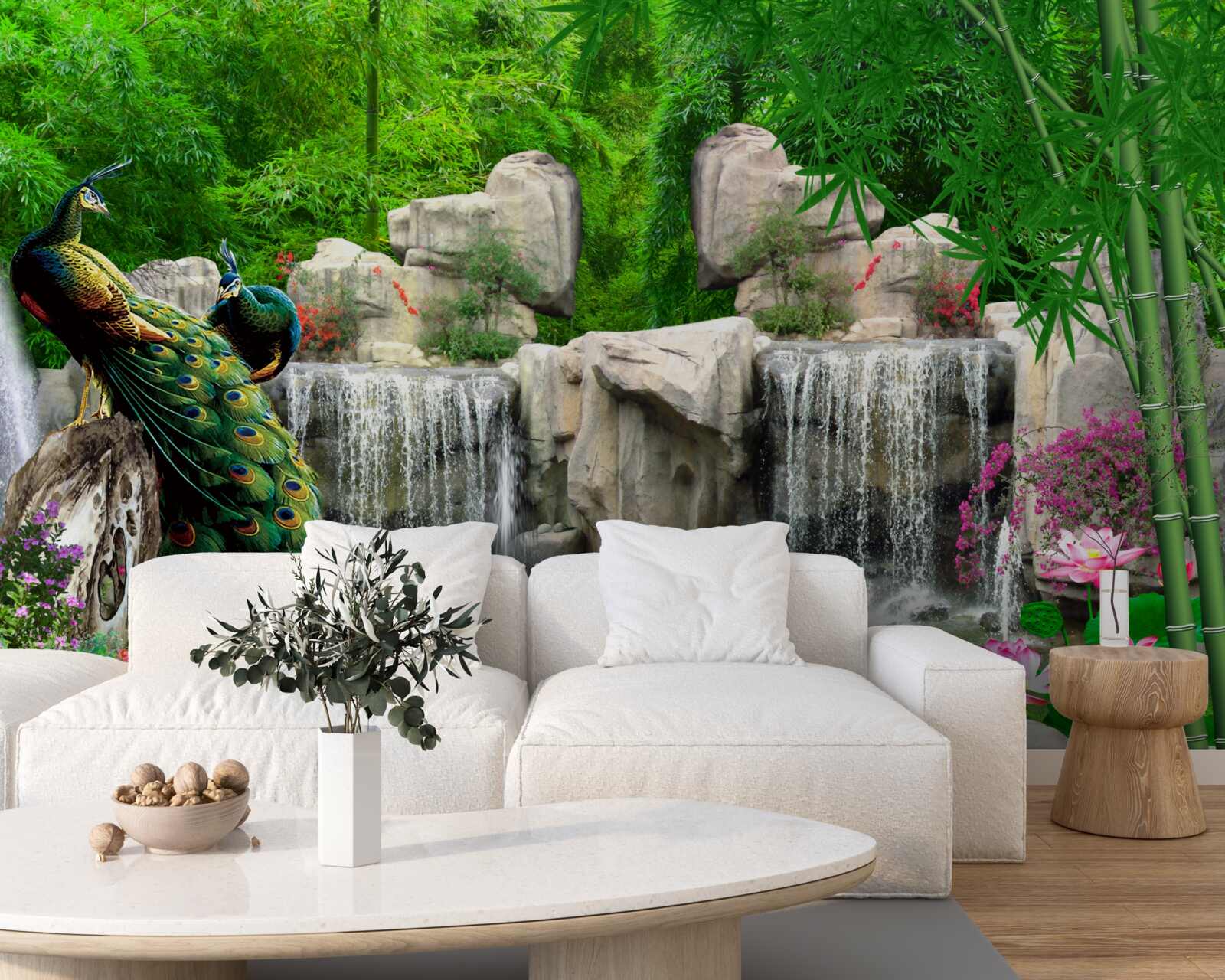 Fototapeta ciche stawy w bujnym, zielonym lesie