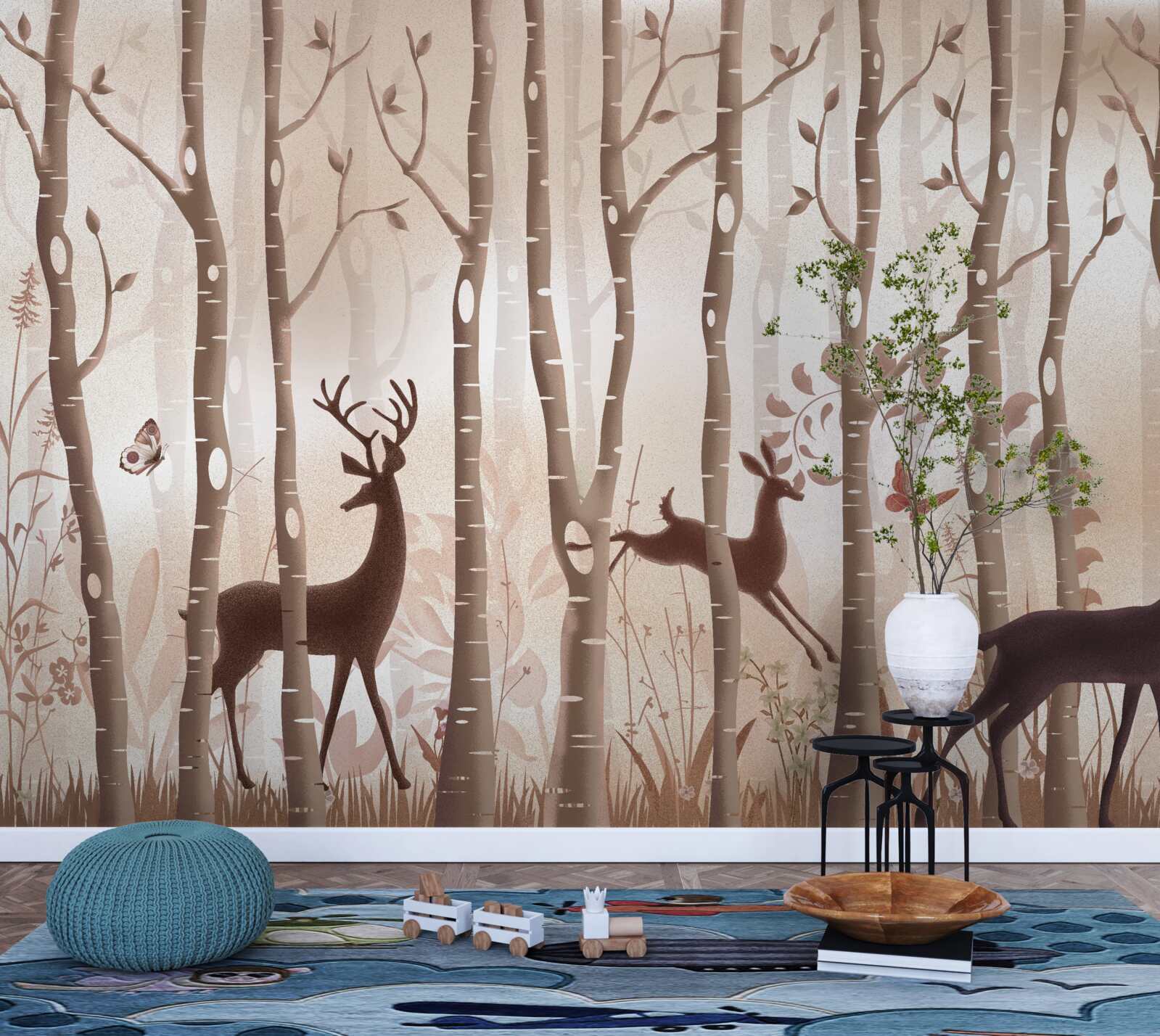 Fototapeta smukły las jest miejscem spacerów jeleni