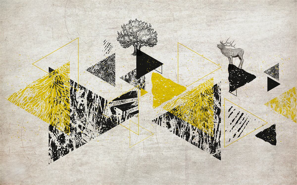 Fototapeta abstrakcyjna geometria jesiennego lasu