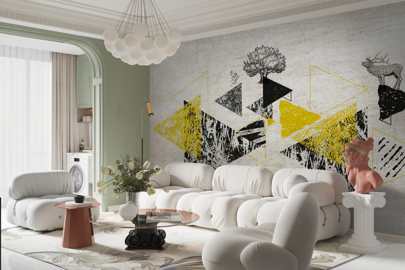 Fototapeta abstrakcyjna geometria jesiennego lasu