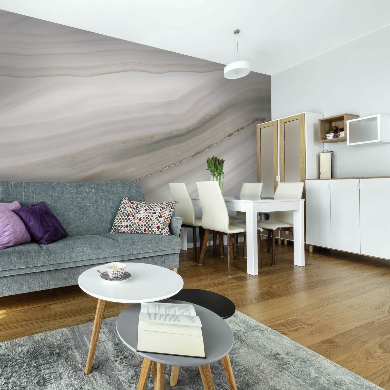 Fototapeta pustynia, gdzie pod deszczem króluje szarość