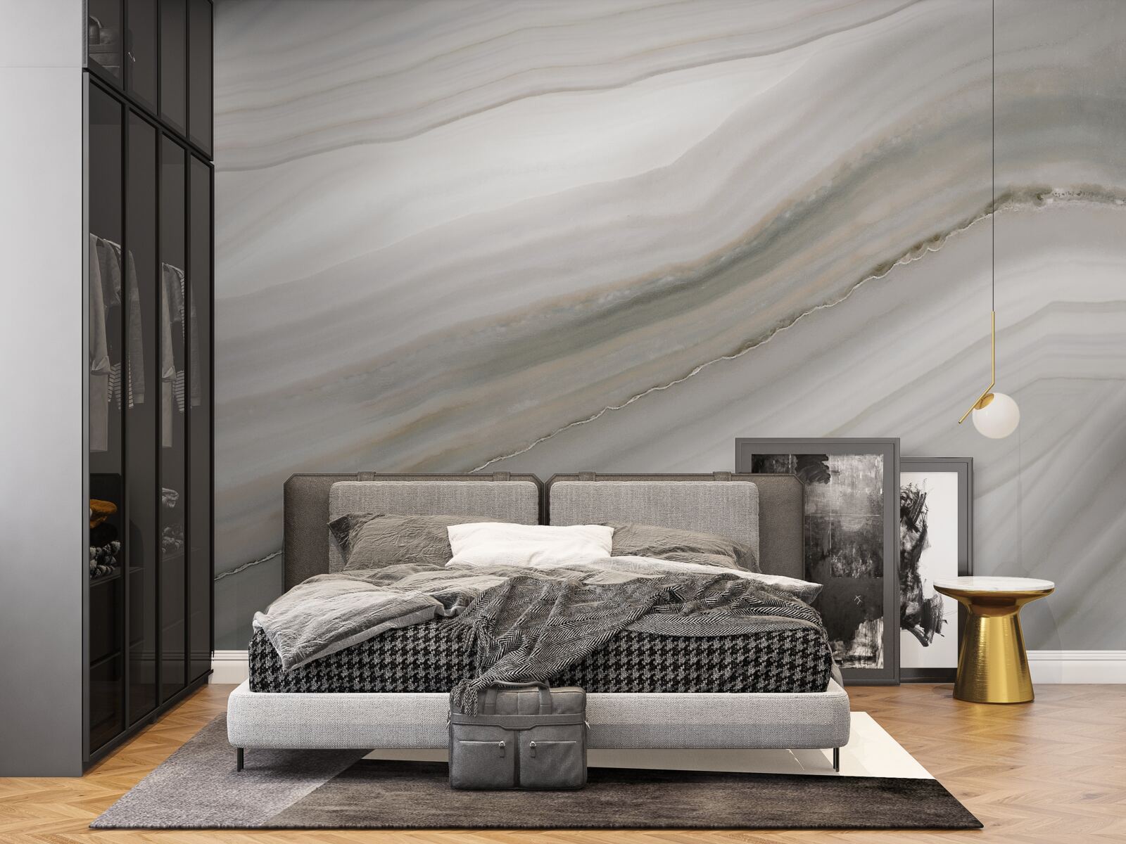 Fototapeta pustynia, gdzie pod deszczem króluje szarość