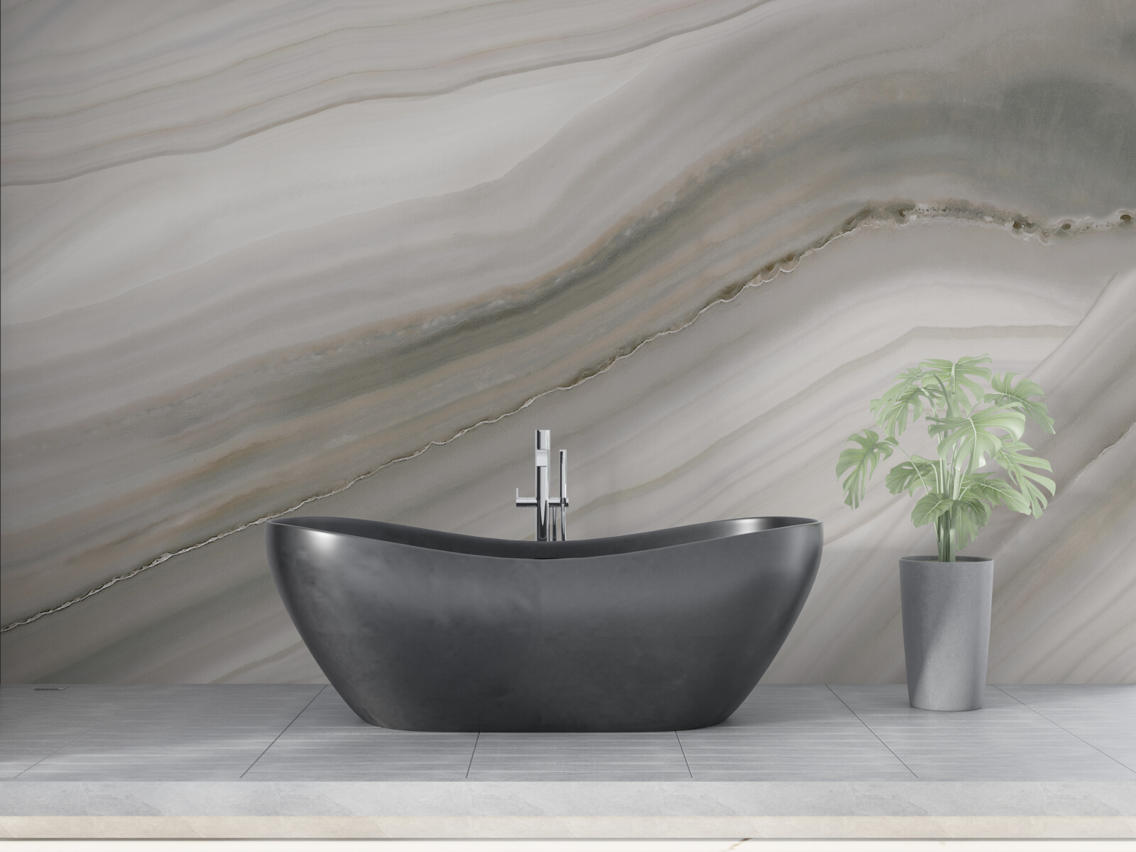 Fototapeta pustynia, gdzie pod deszczem króluje szarość