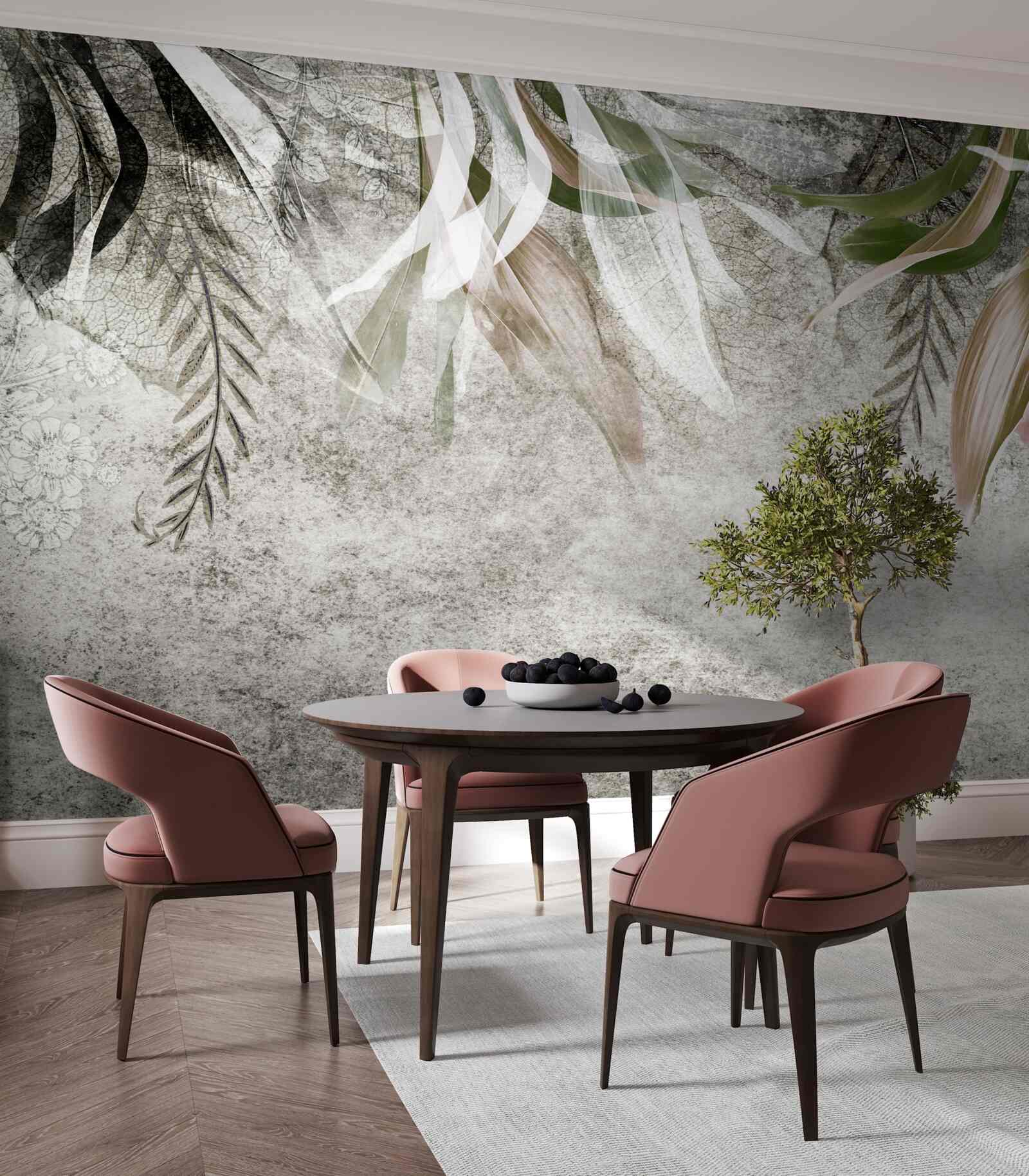 Fototapeta kwiaty i liście zwisające