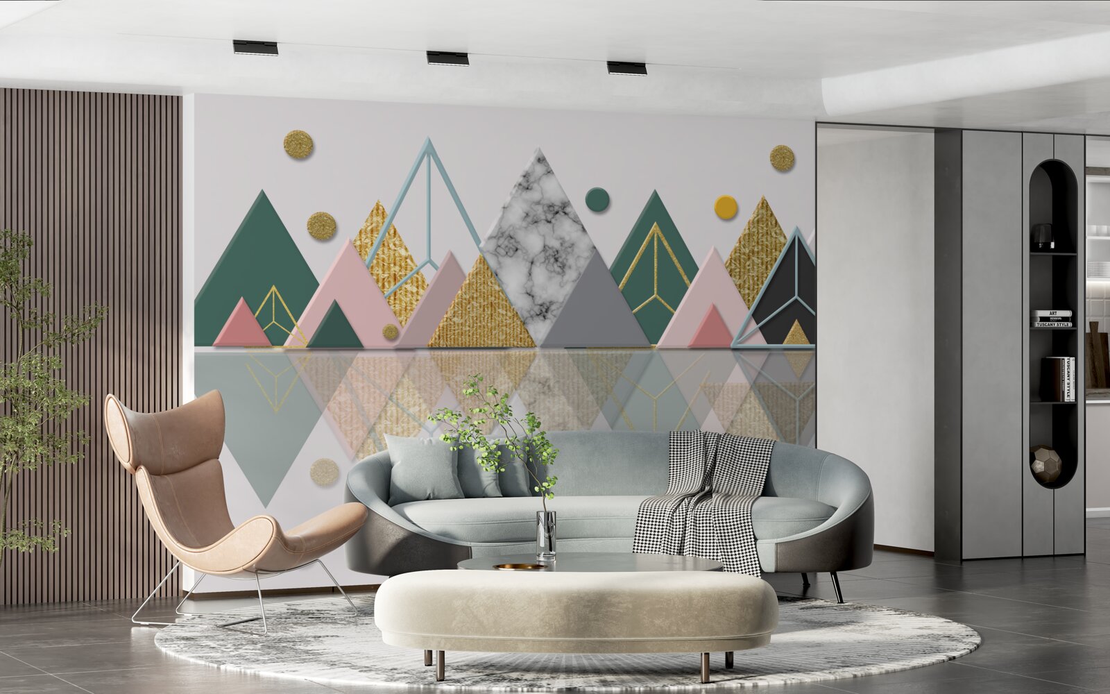 Fototapeta odbicie jesiennych drzew na powierzchni wody