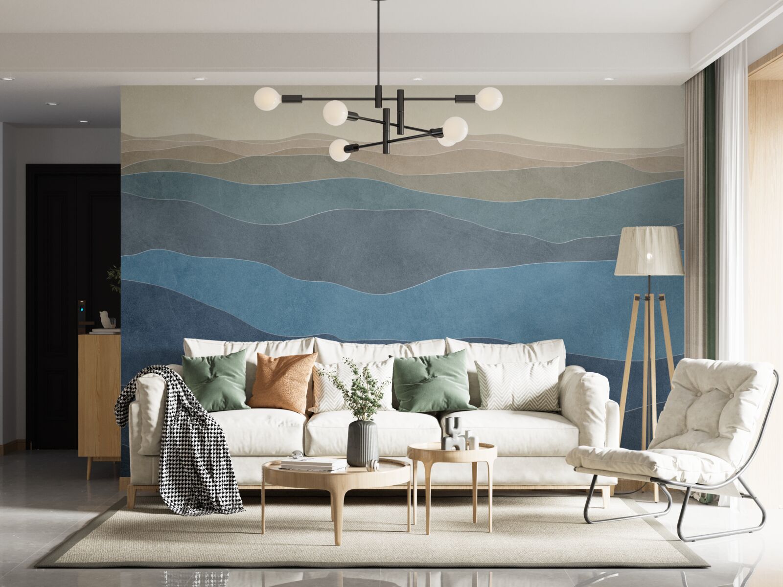 Fototapeta o wschodzie słońca wielokolorowe wzgórza i samoloty