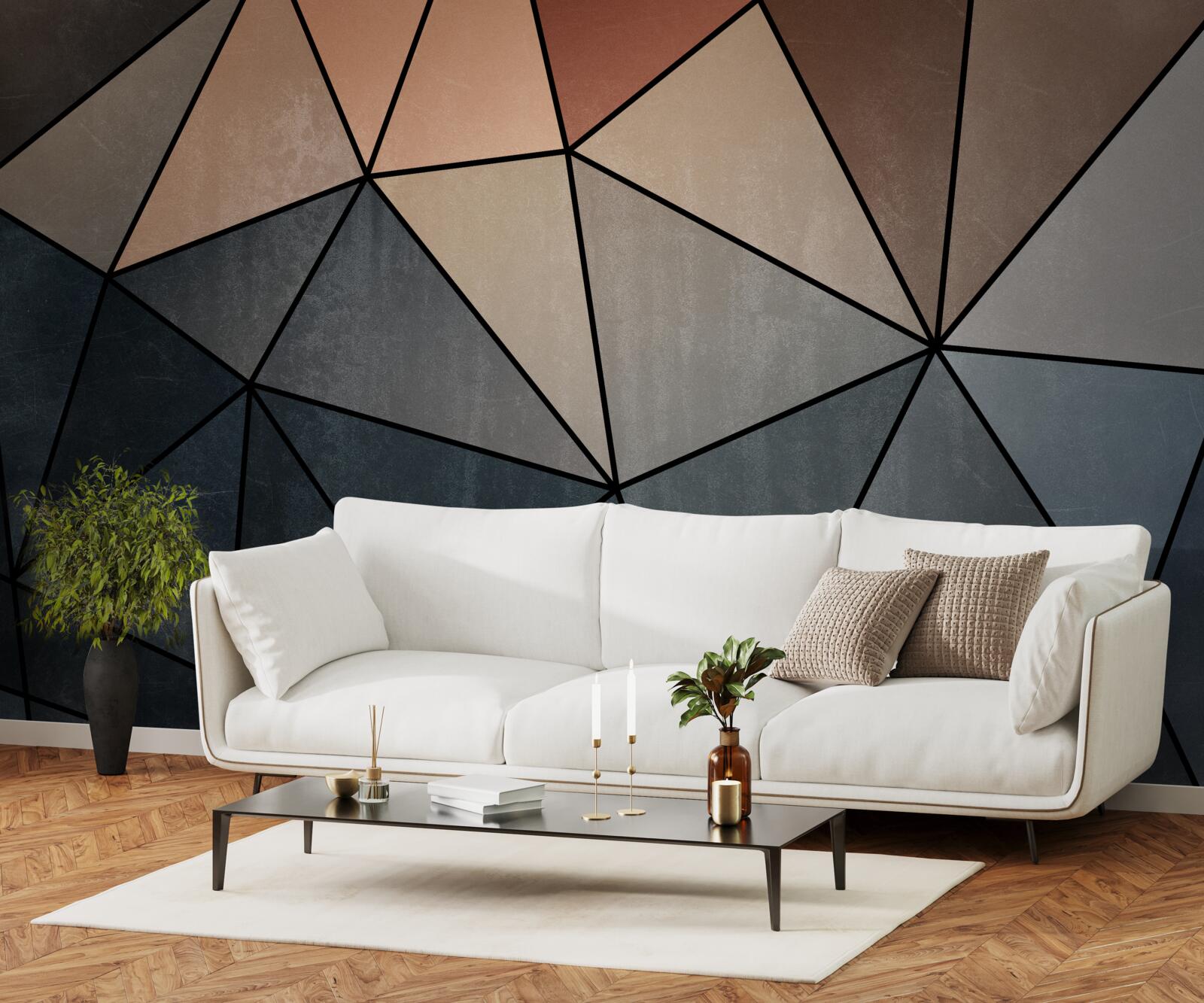 Fototapeta trójwymiarowe drewniane figurki w delikatnych odcieniach