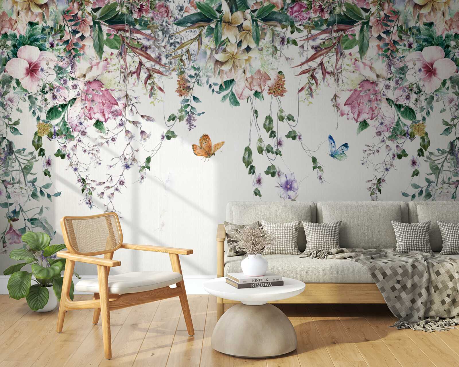 Fototapeta ogród, w którym latem kwitną rośliny ziemne