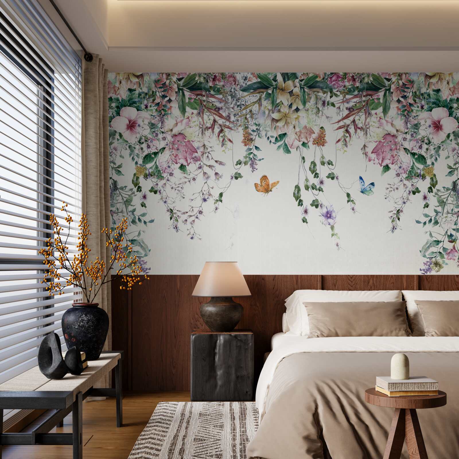 Fototapeta ogród, w którym latem kwitną rośliny ziemne