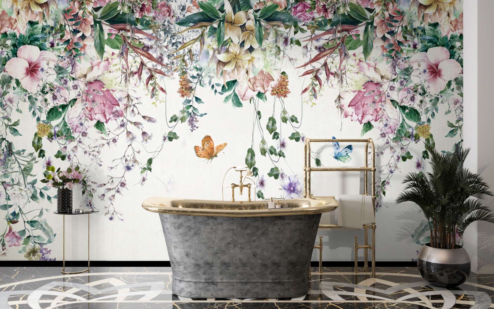 Fototapeta ogród, w którym latem kwitną rośliny ziemne