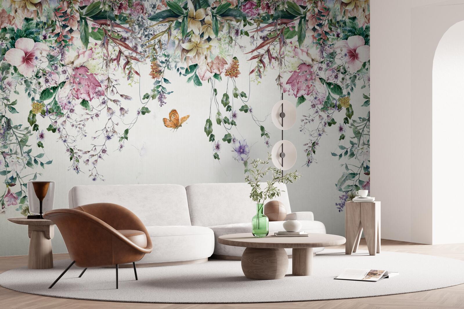 Fototapeta ogród, w którym latem kwitną rośliny ziemne