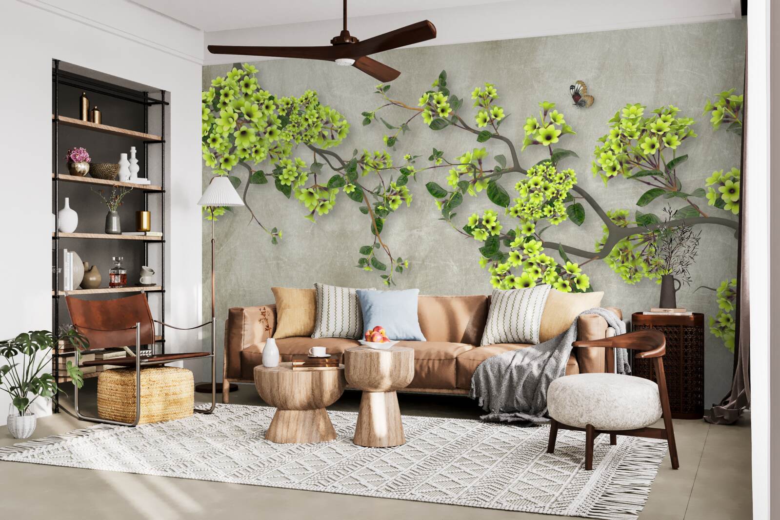 Fototapeta gałąź magnolii usiana bujnymi zielonymi pąkami