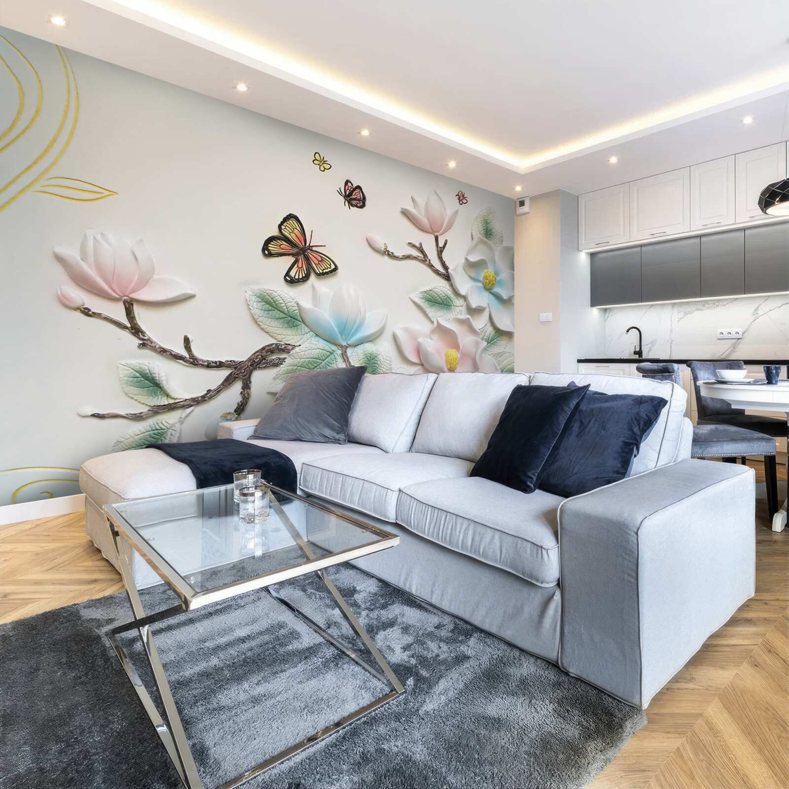 Fototapeta magnolia otworzyła swoje kwiaty przed ćmami