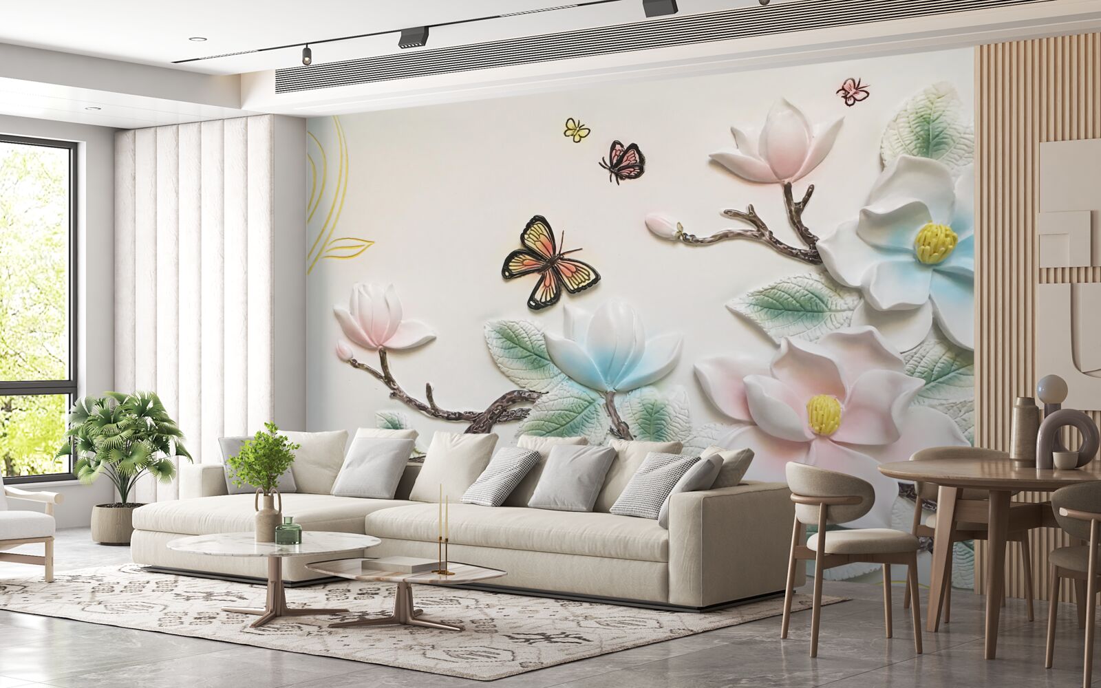 Fototapeta magnolia otworzyła swoje kwiaty przed ćmami