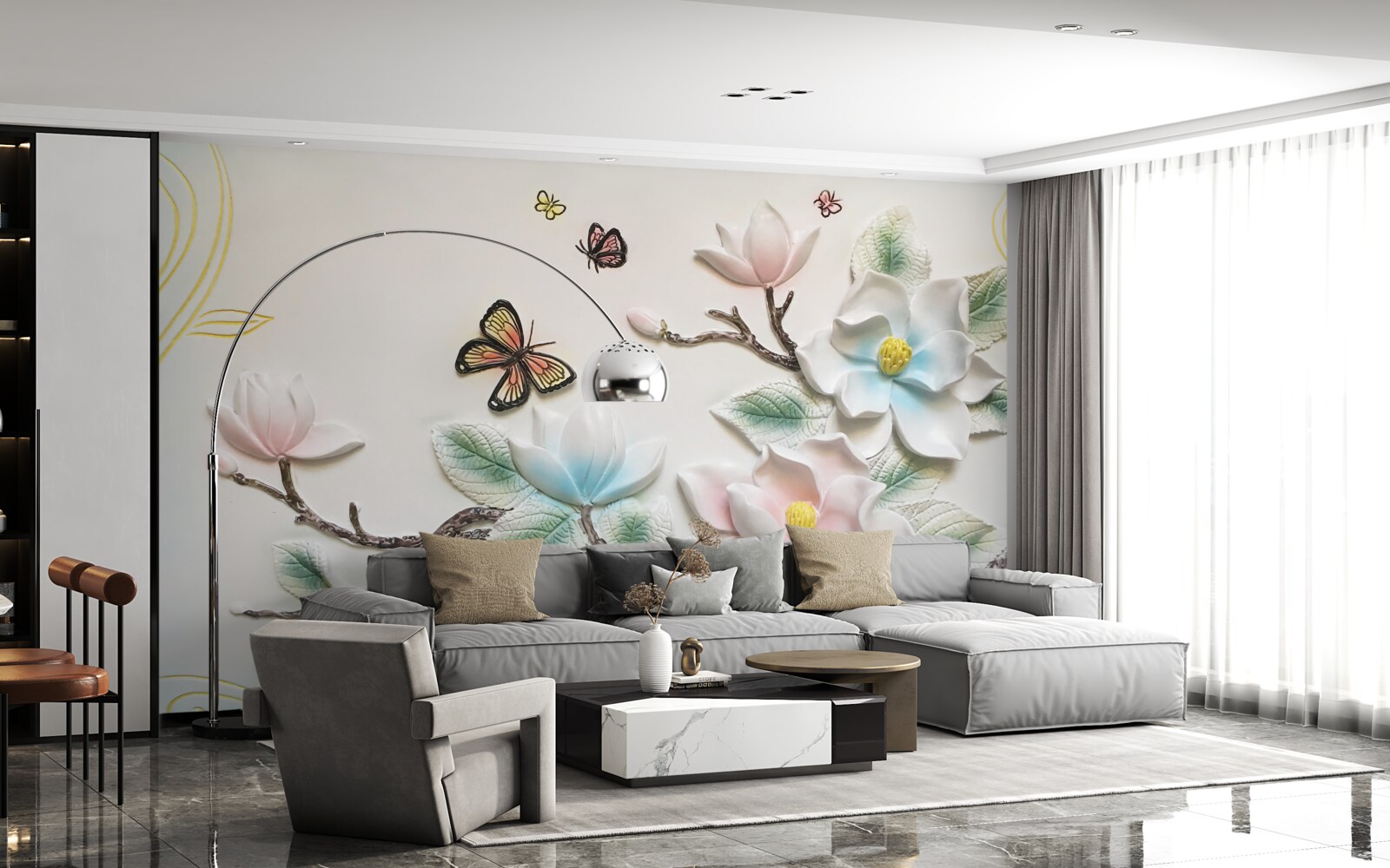 Fototapeta magnolia otworzyła swoje kwiaty przed ćmami