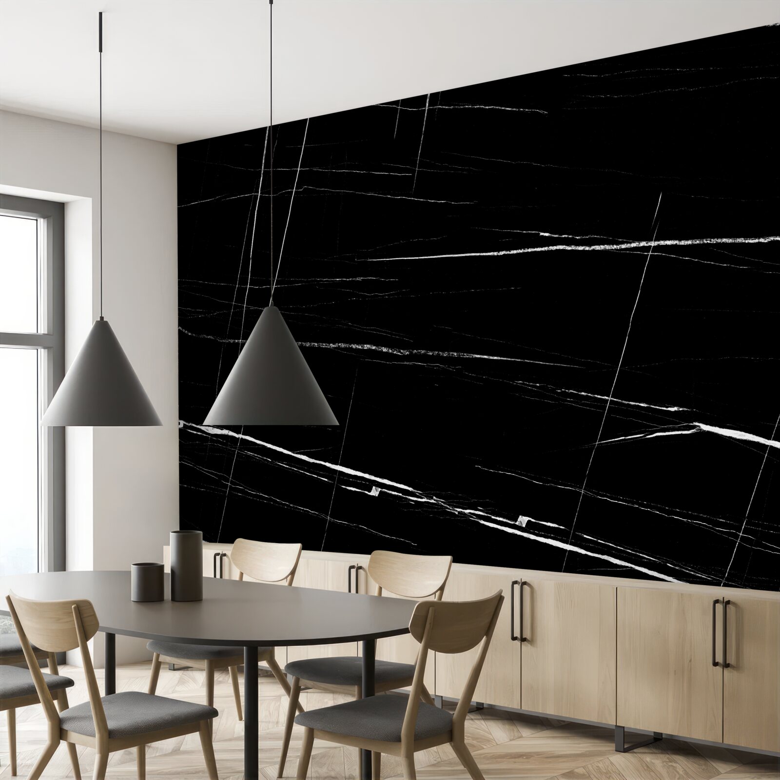 Fototapeta ciemne tło z białymi niewyraźnymi liniami