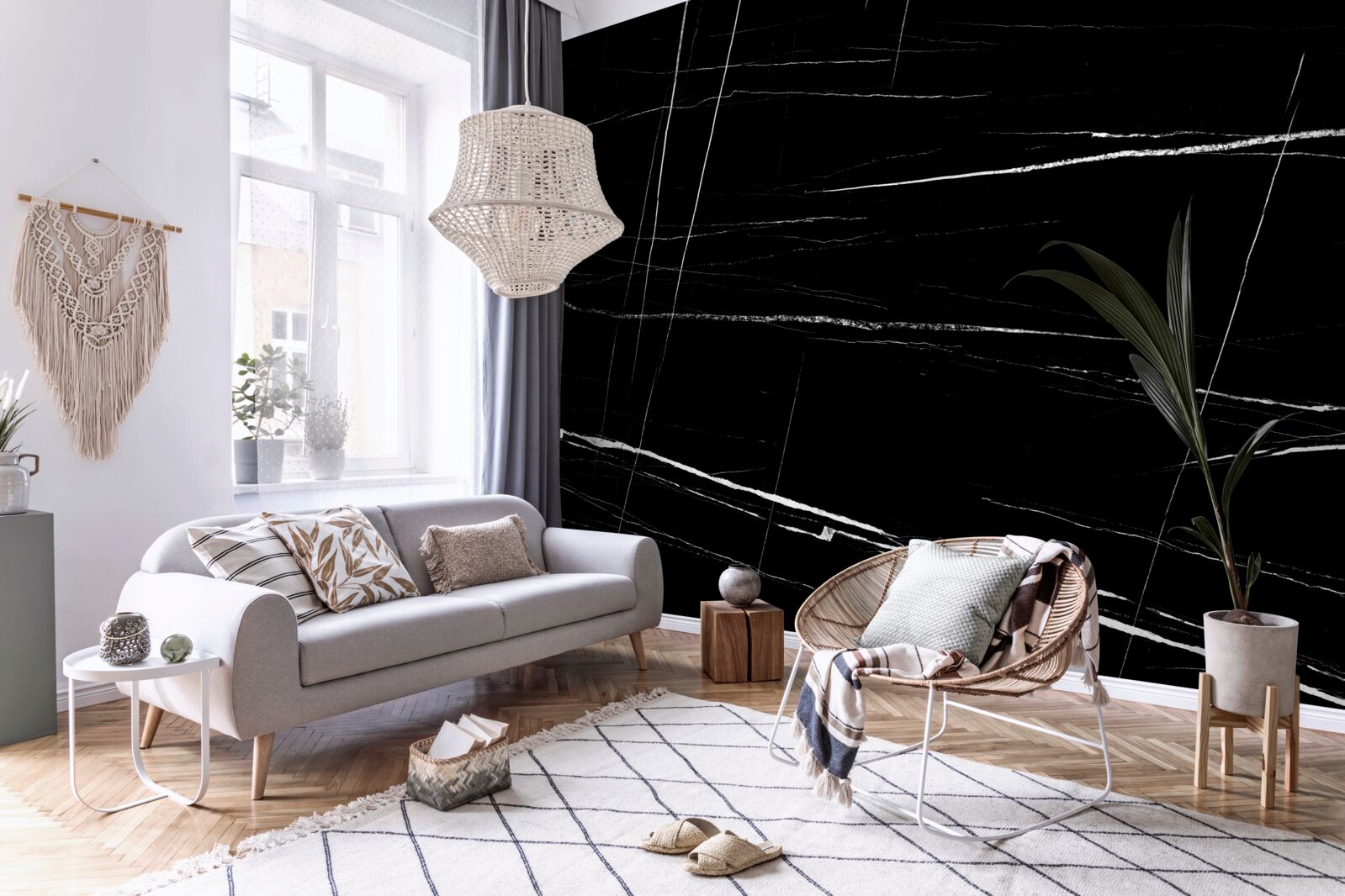 Fototapeta ciemne tło z białymi niewyraźnymi liniami