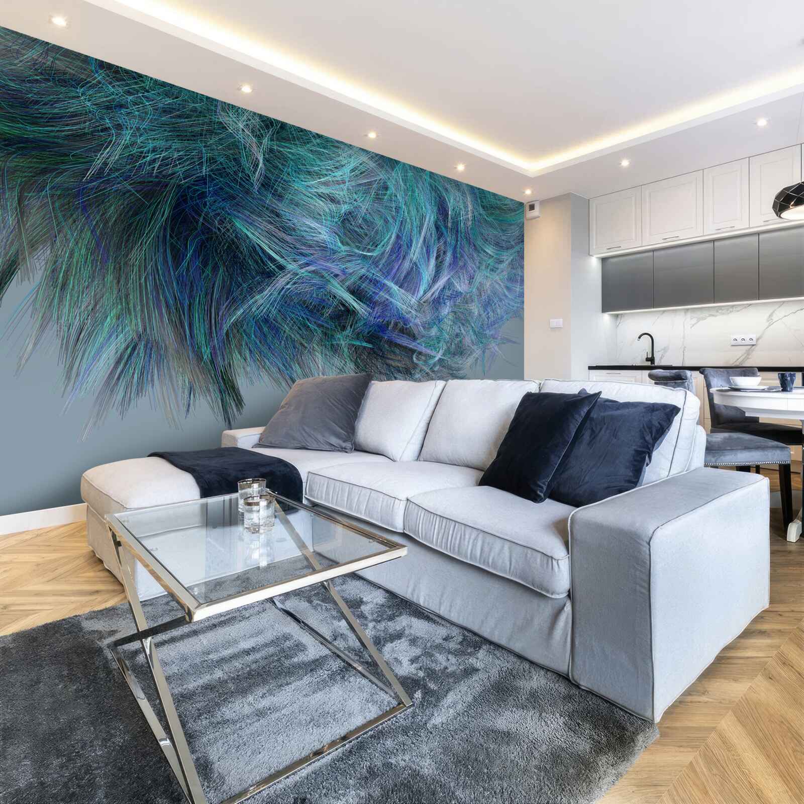 Fototapeta niezwykły bukiet wielobarwnych piór