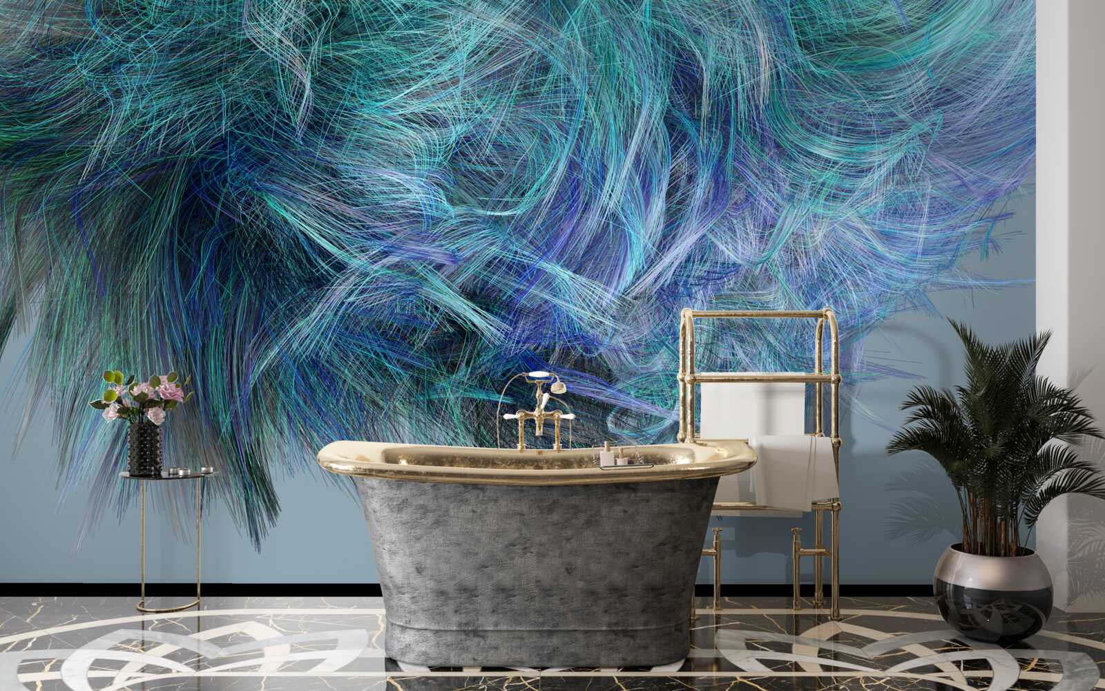 Fototapeta niezwykły bukiet wielobarwnych piór