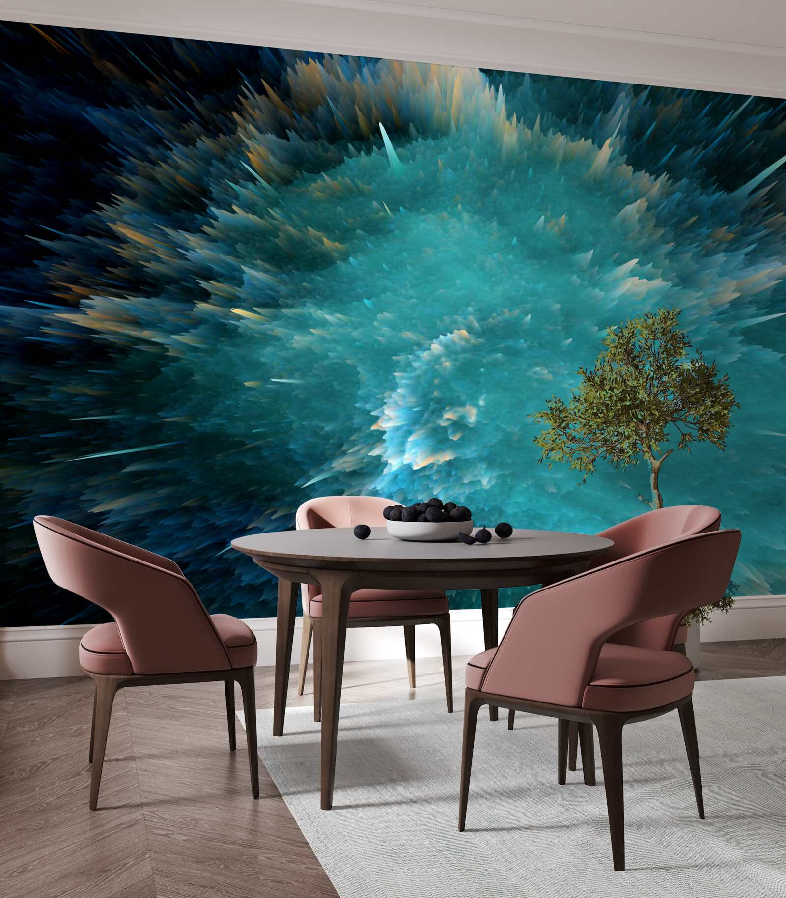 Fototapeta błysk żywej turkusowej pigmentacji