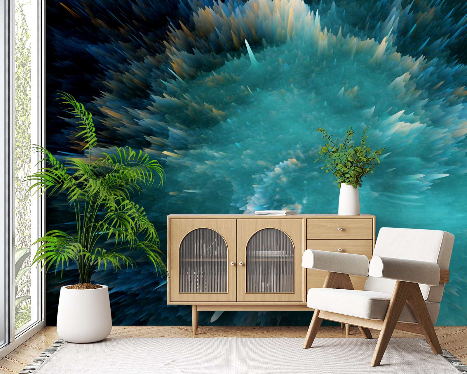 Fototapeta błysk żywej turkusowej pigmentacji