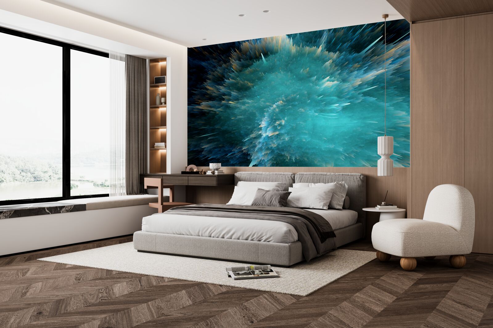 Fototapeta błysk żywej turkusowej pigmentacji