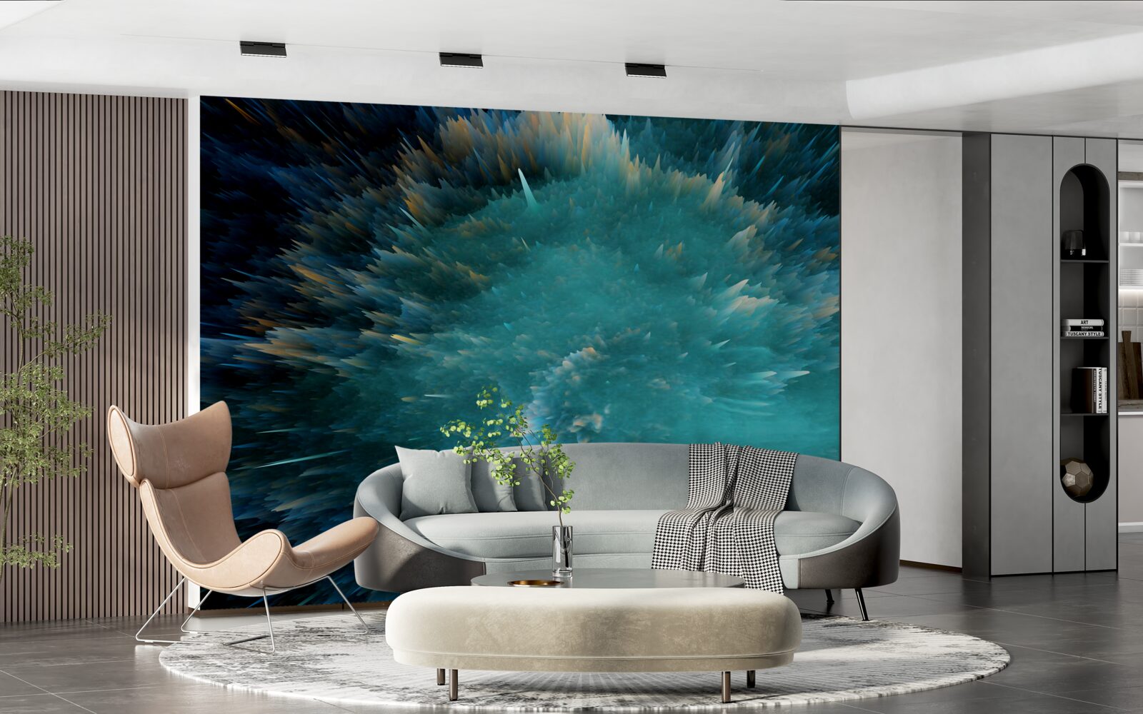 Fototapeta błysk żywej turkusowej pigmentacji