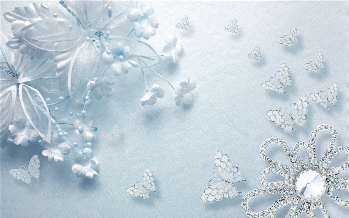 Fototapeta pąki kwitnące pod unoszącymi się w powietrzu motylami