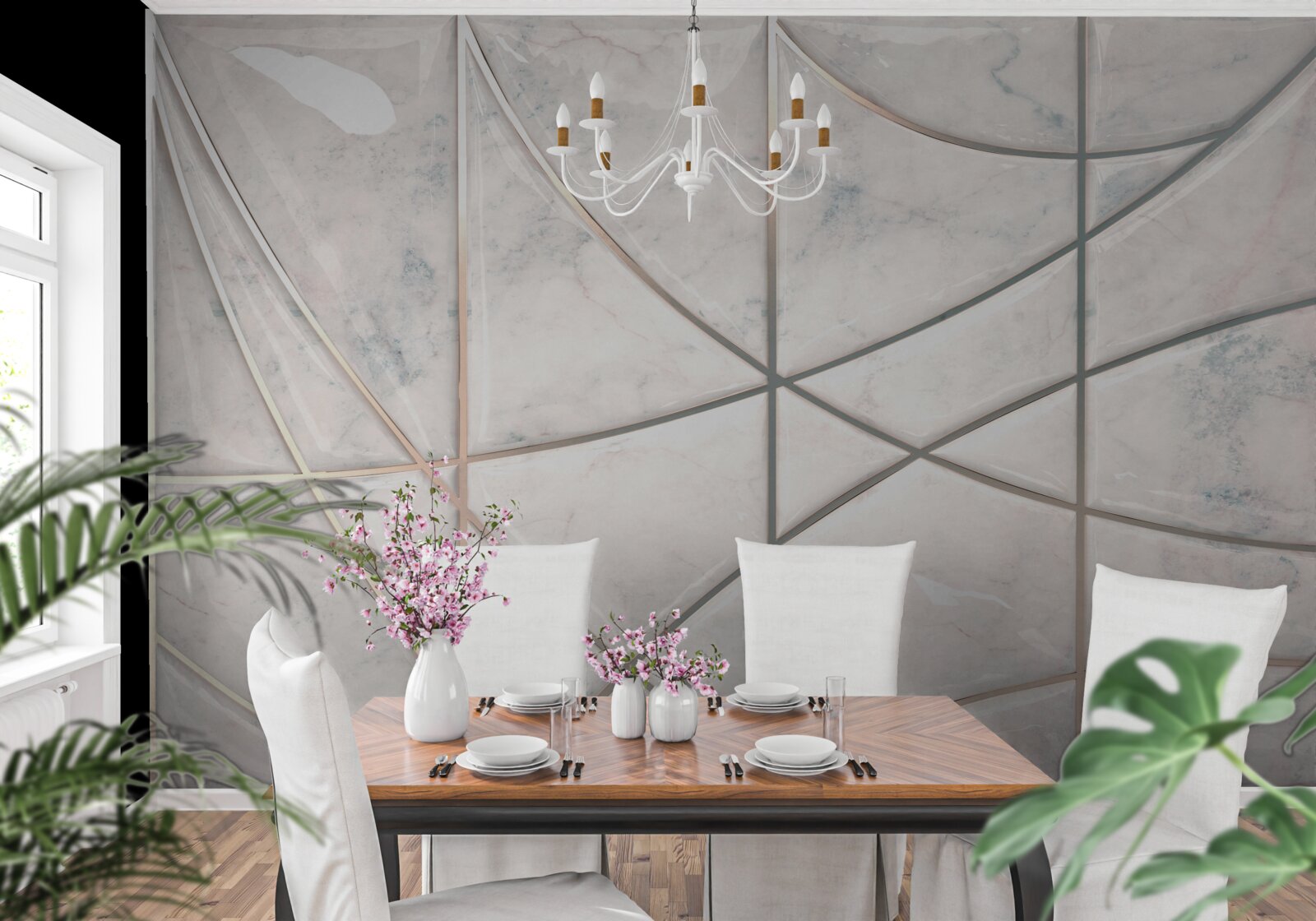 Fototapeta gładkie i wygładzone krzywe umieszczone są na jasnym tle