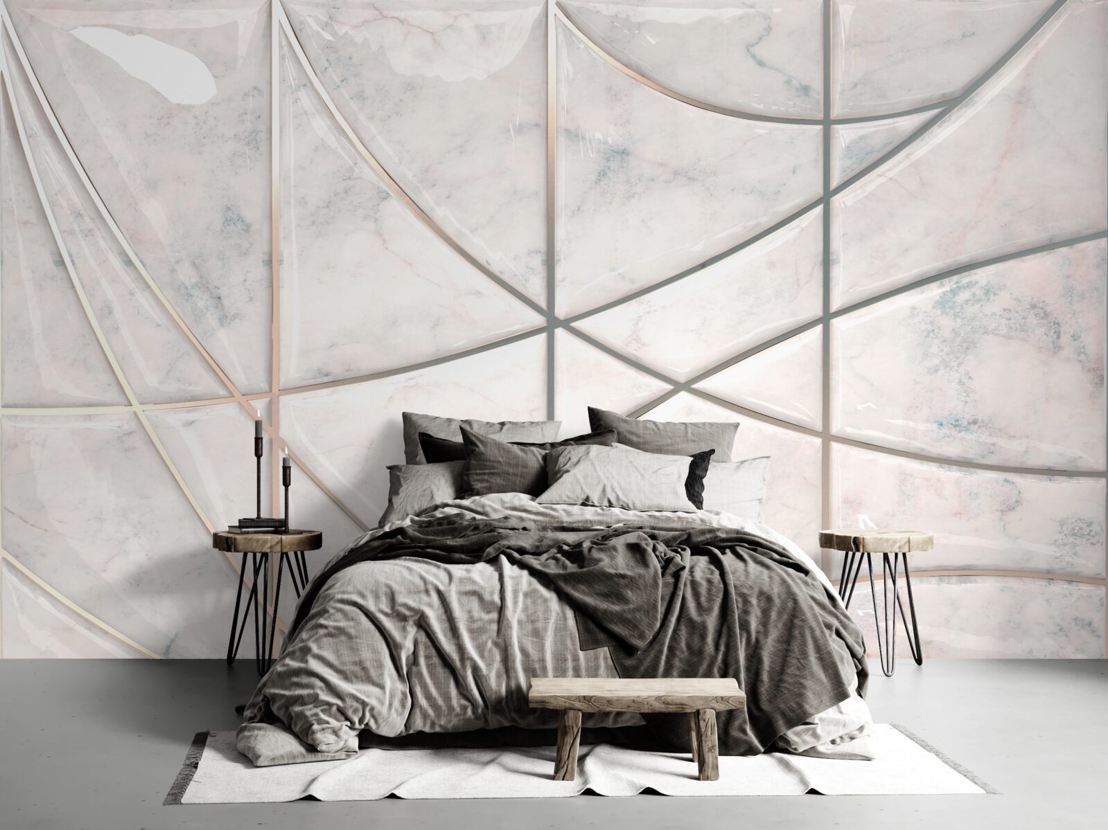 Fototapeta gładkie i wygładzone krzywe umieszczone są na jasnym tle