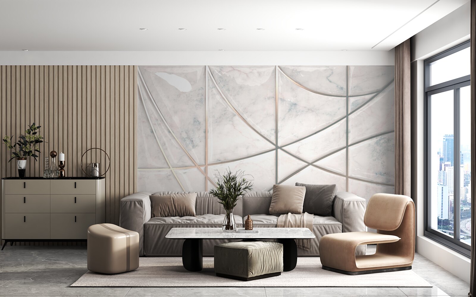 Fototapeta gładkie i wygładzone krzywe umieszczone są na jasnym tle