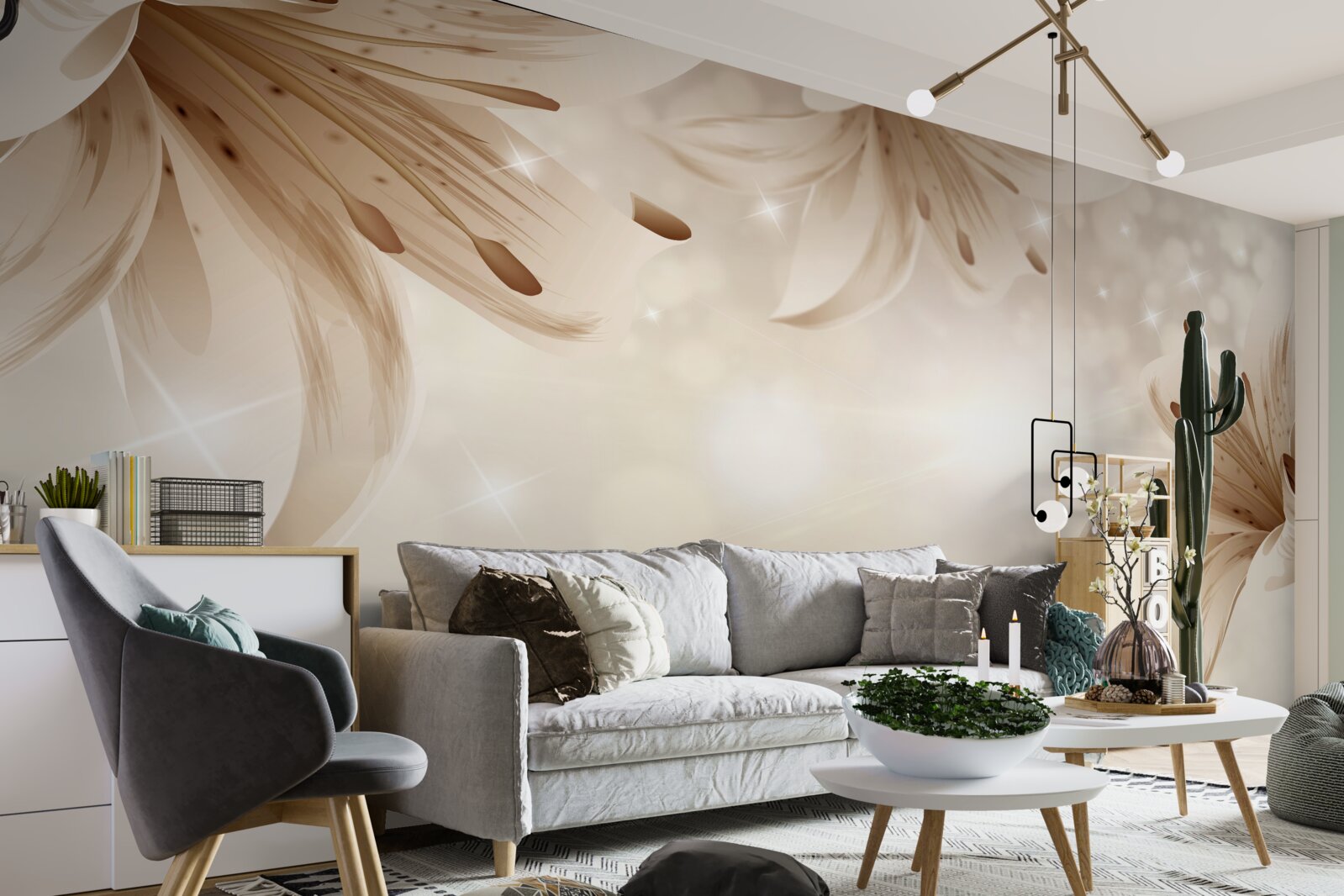 Fototapeta miękki bukiet jasnych lilii