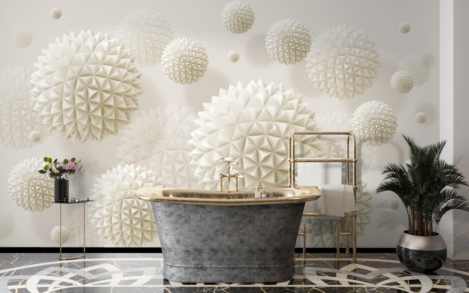 Fototapeta ostre kule unoszące się w stanie nieważkości