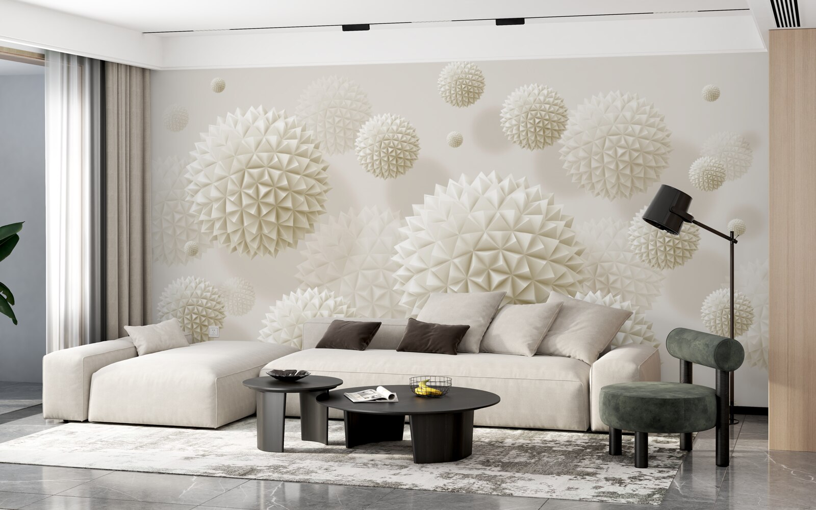 Fototapeta ostre kule unoszące się w stanie nieważkości