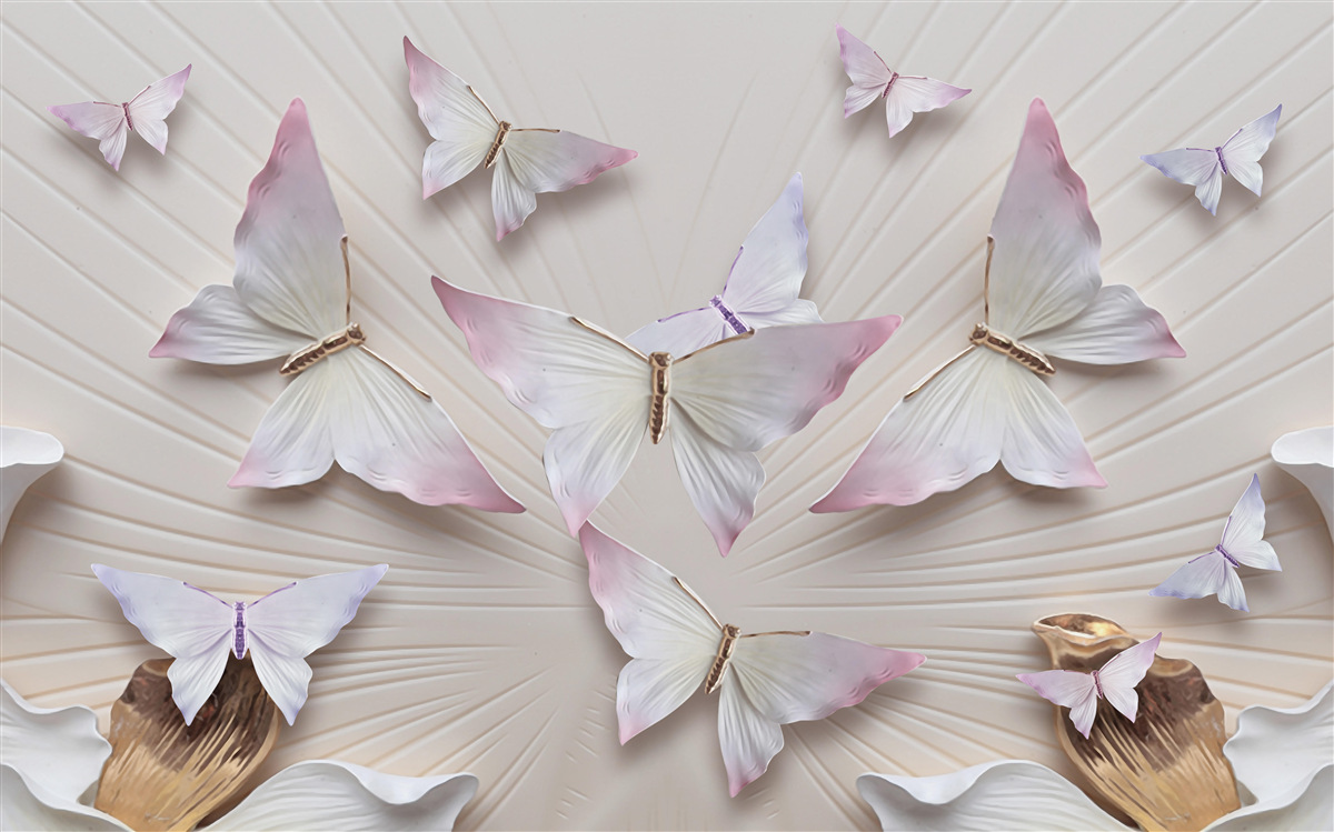 Fototapeta stado motyli wznoszące się ku niebu