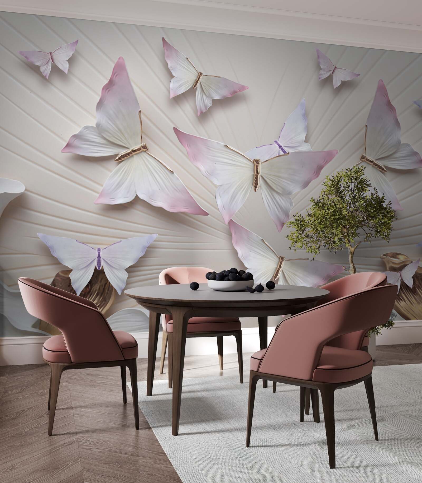 Fototapeta stado motyli wznoszące się ku niebu