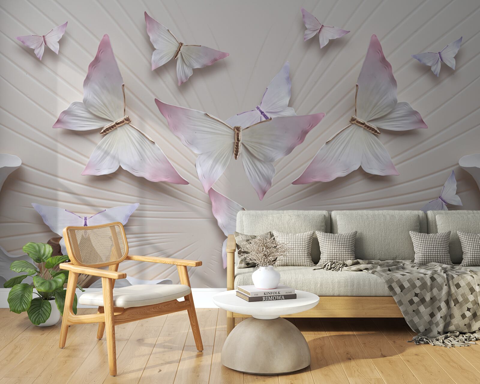 Fototapeta stado motyli wznoszące się ku niebu