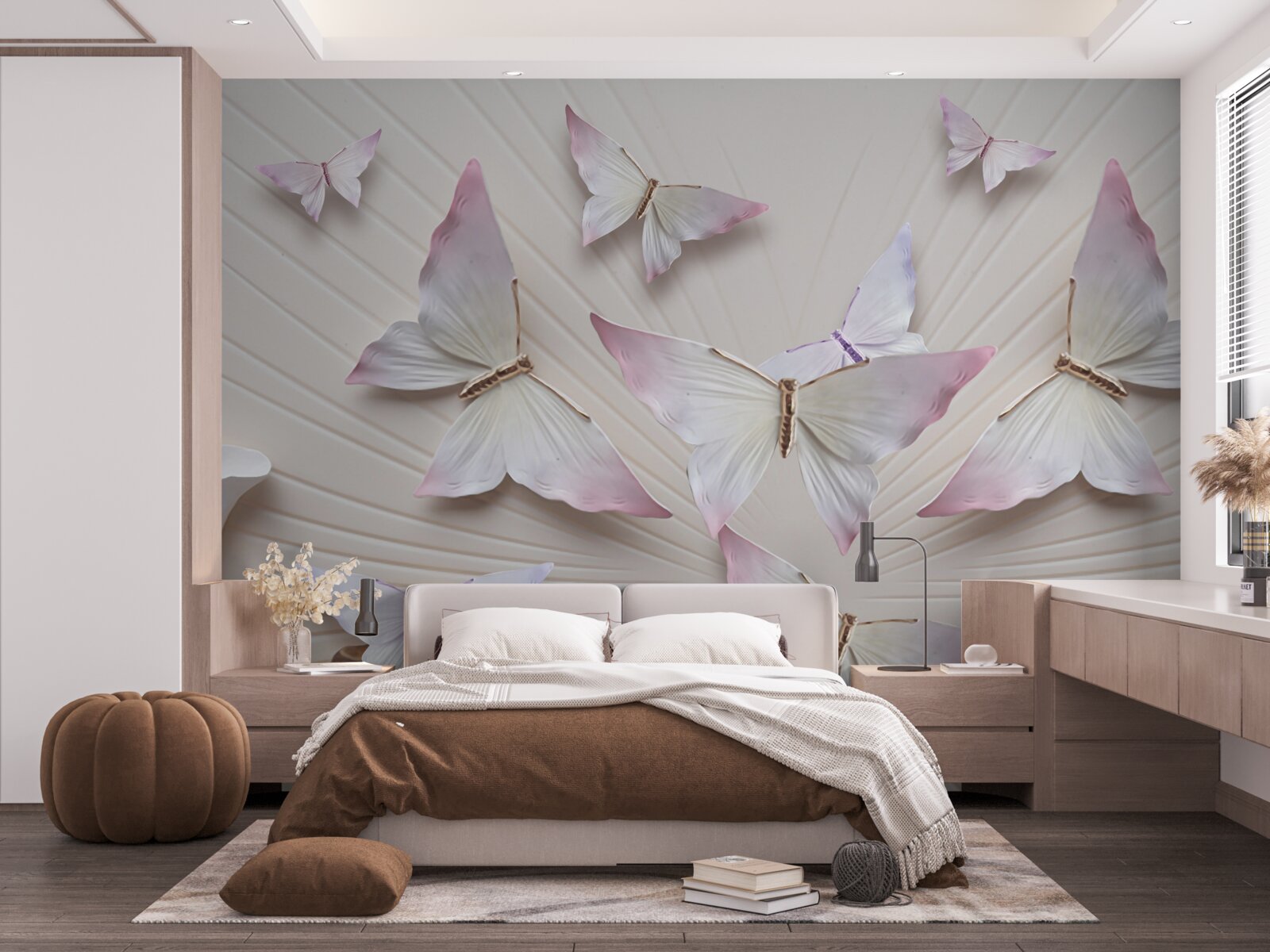 Fototapeta stado motyli wznoszące się ku niebu