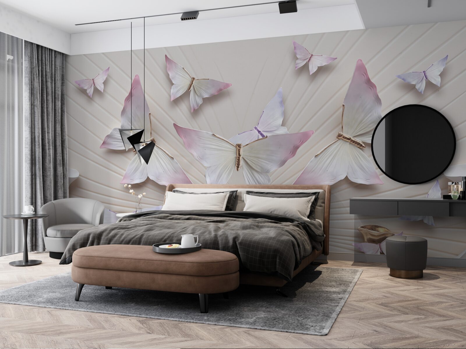 Fototapeta stado motyli wznoszące się ku niebu