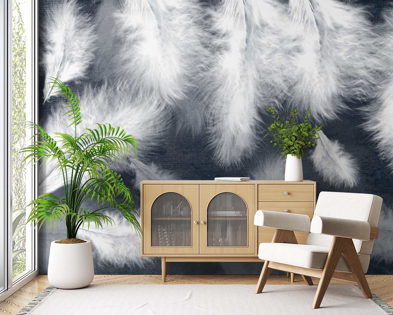 Fototapeta gęste pływające pióra