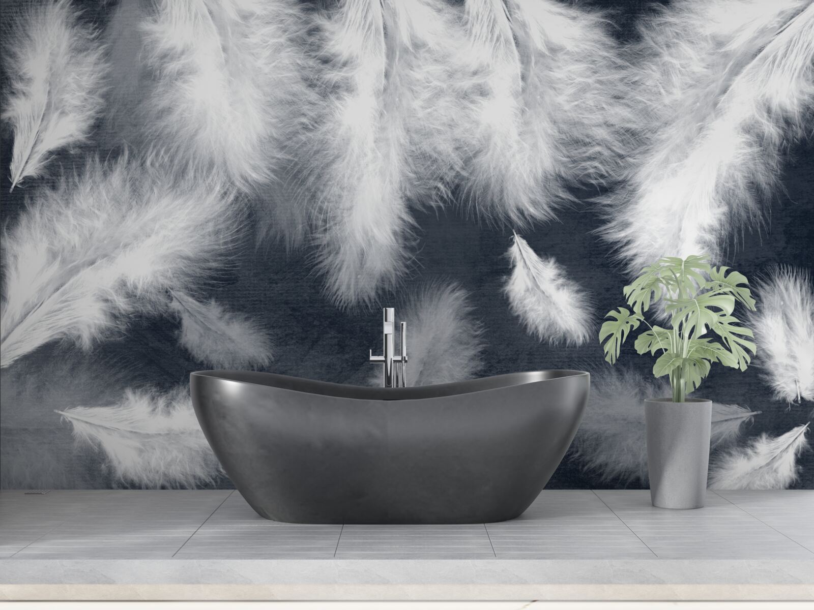 Fototapeta gęste pływające pióra