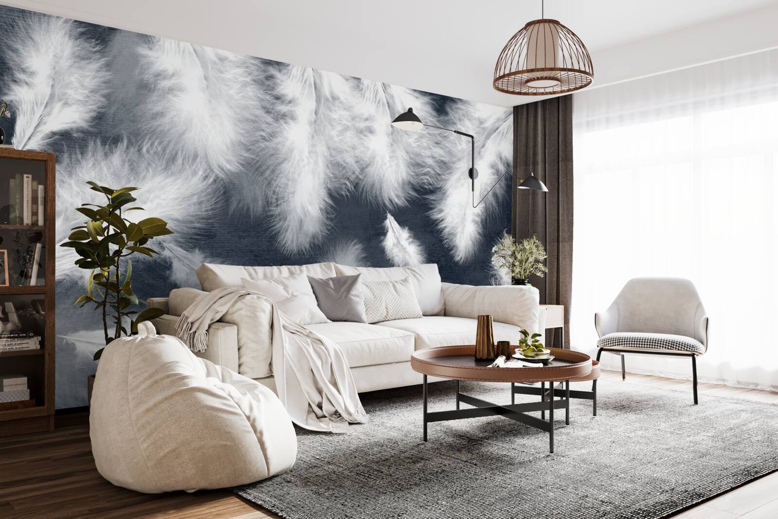 Fototapeta gęste pływające pióra