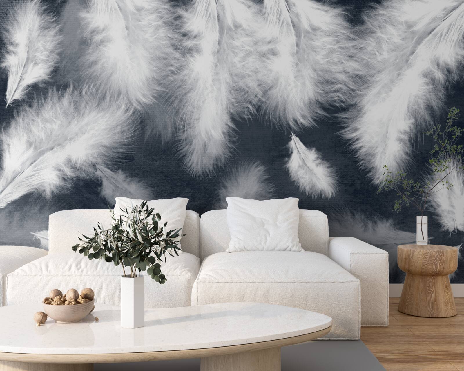 Fototapeta gęste pływające pióra