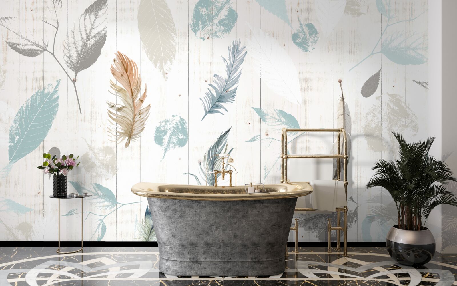 Fototapeta Ślady jesiennych liści tropikalnych