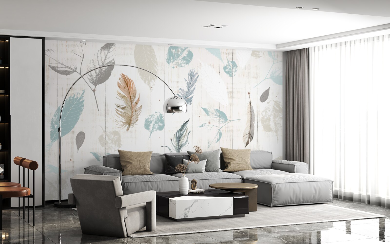 Fototapeta Ślady jesiennych liści tropikalnych