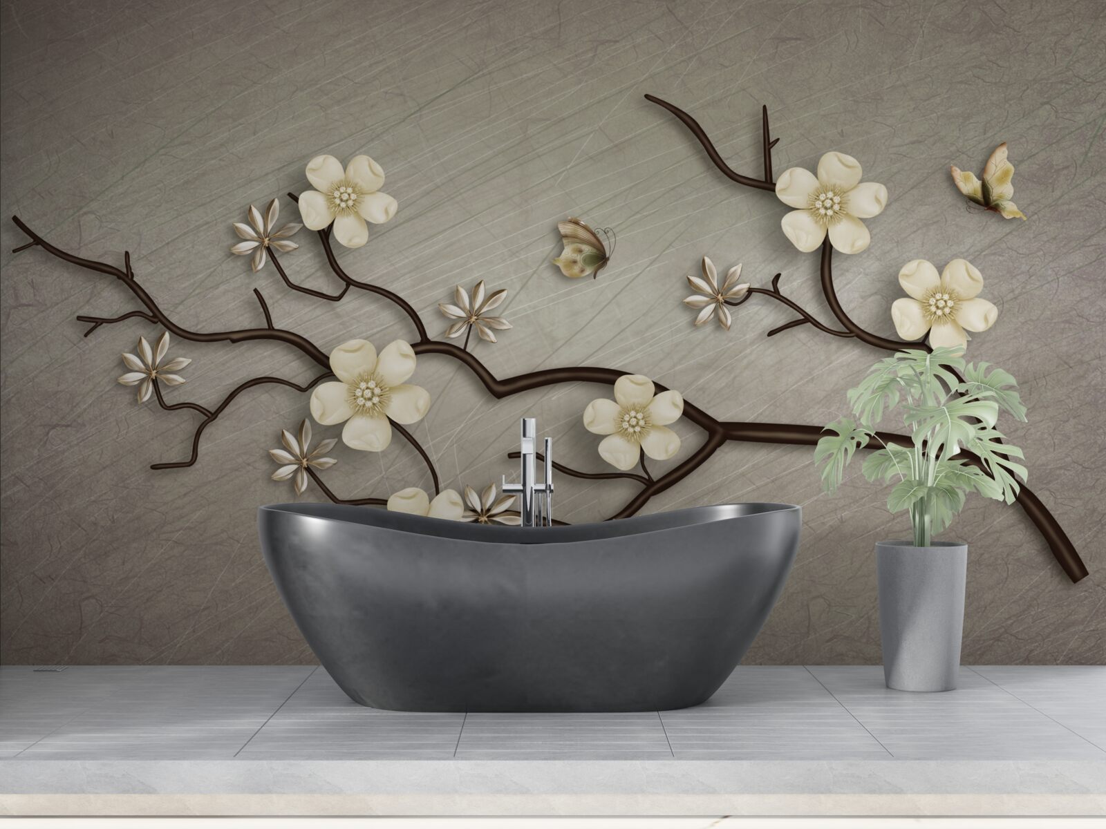 Fototapeta gałąź magnolii kwitnąca białymi kwiatami