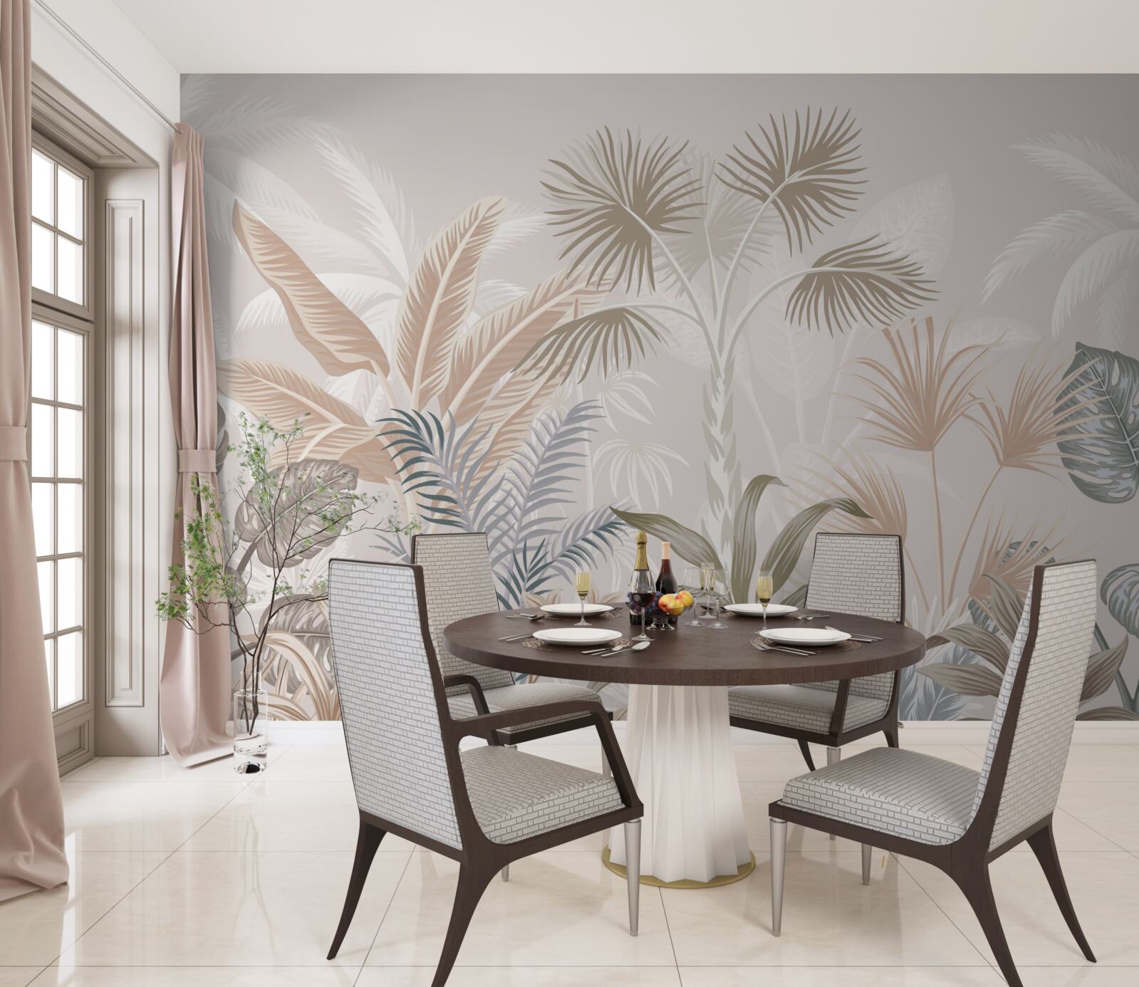 Fototapeta rośliny tropikalne pod letnimi prysznicami